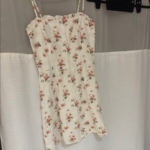 Reformation Linen Floral Print Mini Dress